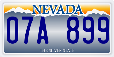 NV license plate 07A899