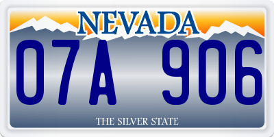 NV license plate 07A906