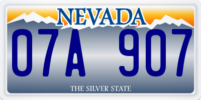 NV license plate 07A907