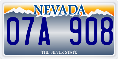 NV license plate 07A908