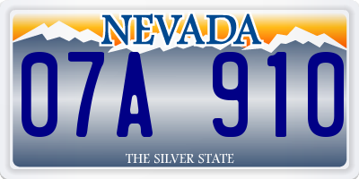 NV license plate 07A910