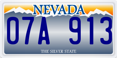 NV license plate 07A913