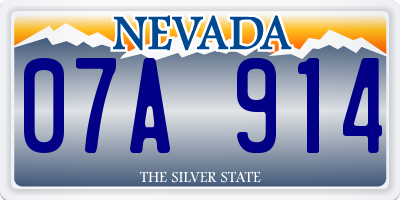 NV license plate 07A914