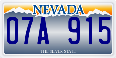 NV license plate 07A915