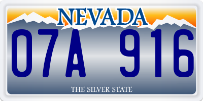 NV license plate 07A916