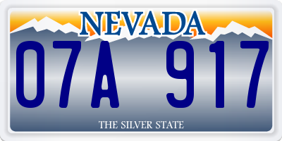 NV license plate 07A917