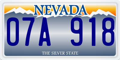 NV license plate 07A918