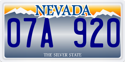 NV license plate 07A920