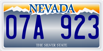 NV license plate 07A923