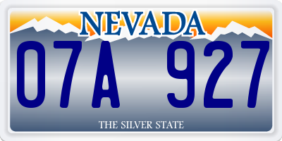 NV license plate 07A927