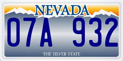 NV license plate 07A932