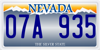 NV license plate 07A935