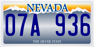 NV license plate 07A936