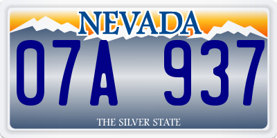 NV license plate 07A937