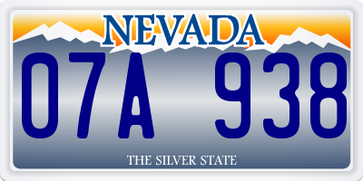 NV license plate 07A938