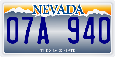 NV license plate 07A940