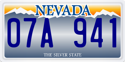 NV license plate 07A941