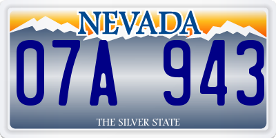 NV license plate 07A943