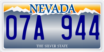 NV license plate 07A944