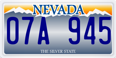 NV license plate 07A945