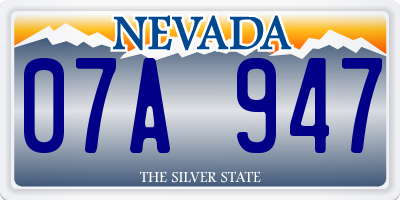 NV license plate 07A947