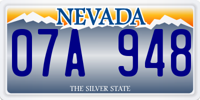 NV license plate 07A948