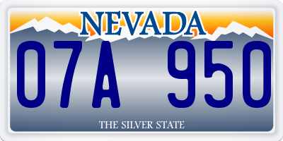 NV license plate 07A950