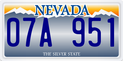 NV license plate 07A951