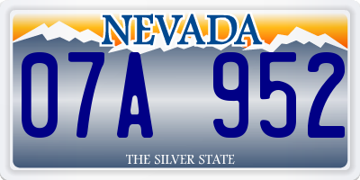 NV license plate 07A952