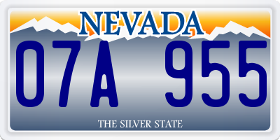 NV license plate 07A955