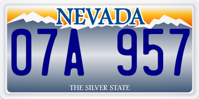 NV license plate 07A957