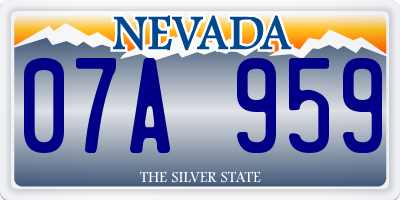 NV license plate 07A959