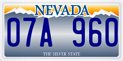 NV license plate 07A960