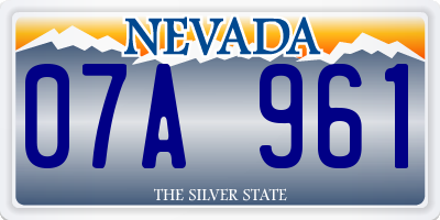 NV license plate 07A961