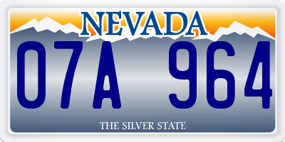 NV license plate 07A964