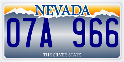 NV license plate 07A966