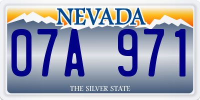 NV license plate 07A971