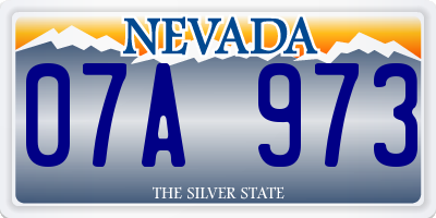 NV license plate 07A973