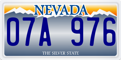 NV license plate 07A976