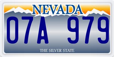 NV license plate 07A979