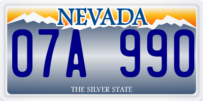 NV license plate 07A990