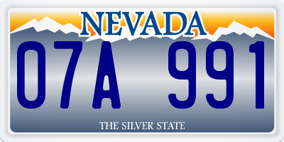 NV license plate 07A991