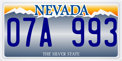 NV license plate 07A993