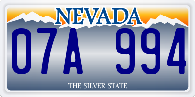 NV license plate 07A994