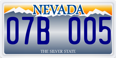 NV license plate 07B005