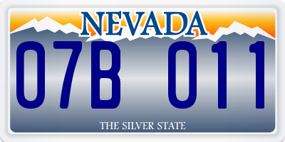 NV license plate 07B011