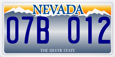 NV license plate 07B012