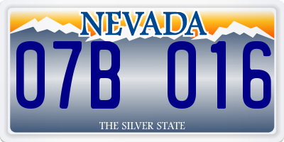 NV license plate 07B016