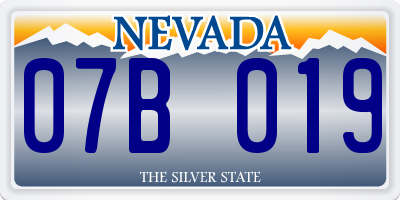 NV license plate 07B019