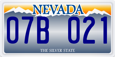NV license plate 07B021